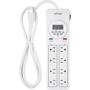8 Outlet Surge Protector with 7-Day Digital Timer (4 Outlets Timed)